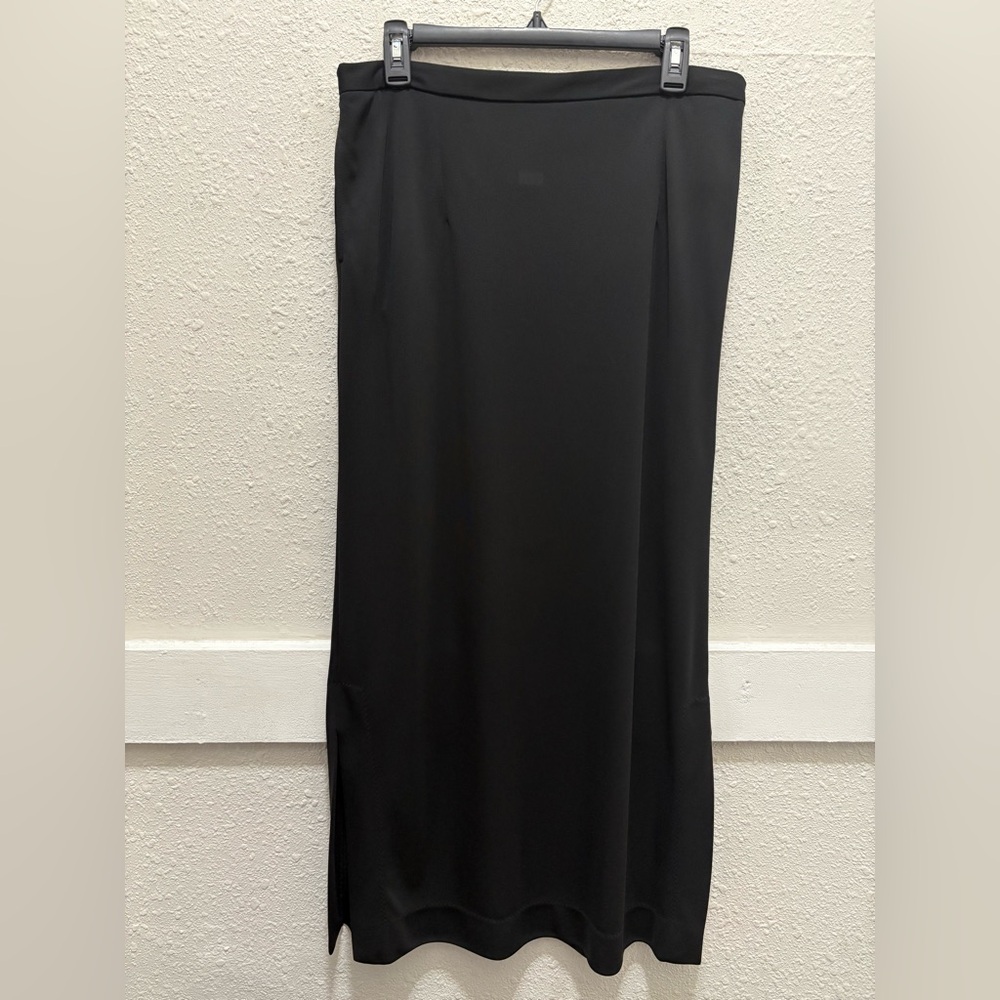 Mary Deangelis Black Straight Jersey Knit Skirt Size Large